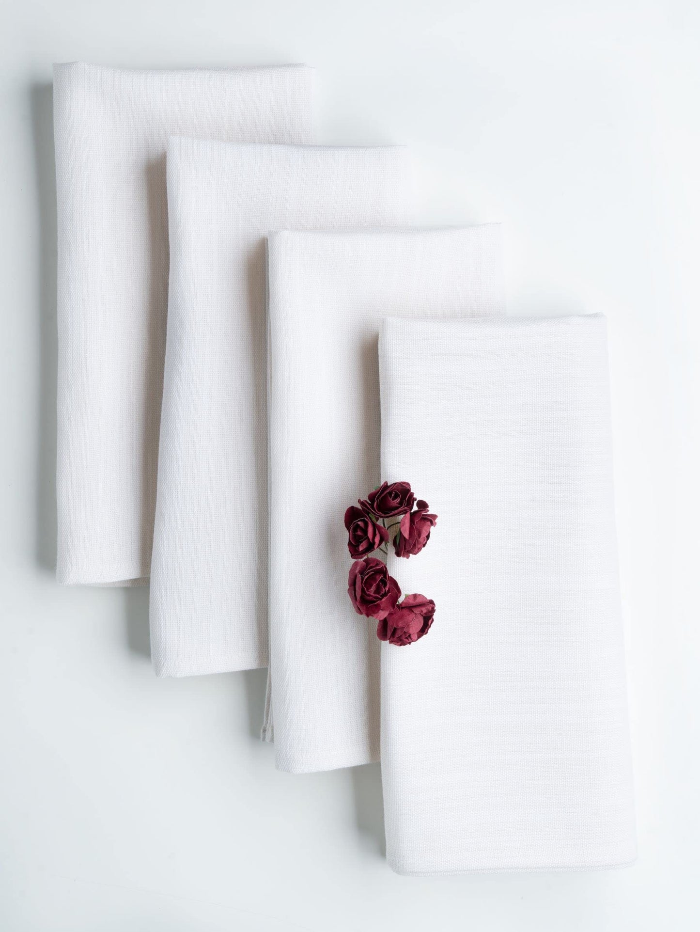 D'Moksha Homes Cloth Napkins 20 x 20 Inch Set of 4 - Premium Faux Linen Black Napkins - Wrinkle Resistant, Machine Washable Cloth - 100% Recycled Fabric Soft & Durable for Fall, Halloween