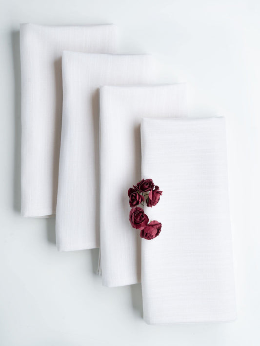 D'Moksha Homes Cloth Napkins 20 x 20 Inch Set of 4 - Premium Faux Linen Black Napkins - Wrinkle Resistant, Machine Washable Cloth - 100% Recycled Fabric Soft & Durable for Fall, Halloween