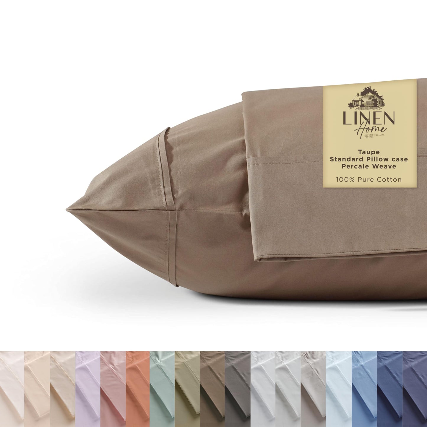 Linen Home 600 Thread Count King Pillowcase Set | 100% Long-Staple Cotton Pillow Cases | Soft & Smooth Luxury Satin Set of 2 Pillowcases | 4 Inch Z Hem | Baby Blue