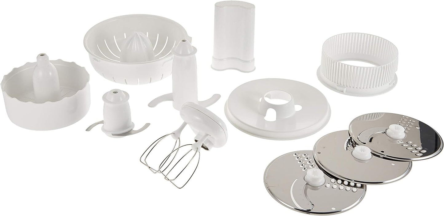 Kenwood Food Processor 750W Multi-Functional With 3 Interchangeable Disks, Blender, Whisk, Dough Maker Fdp03 White