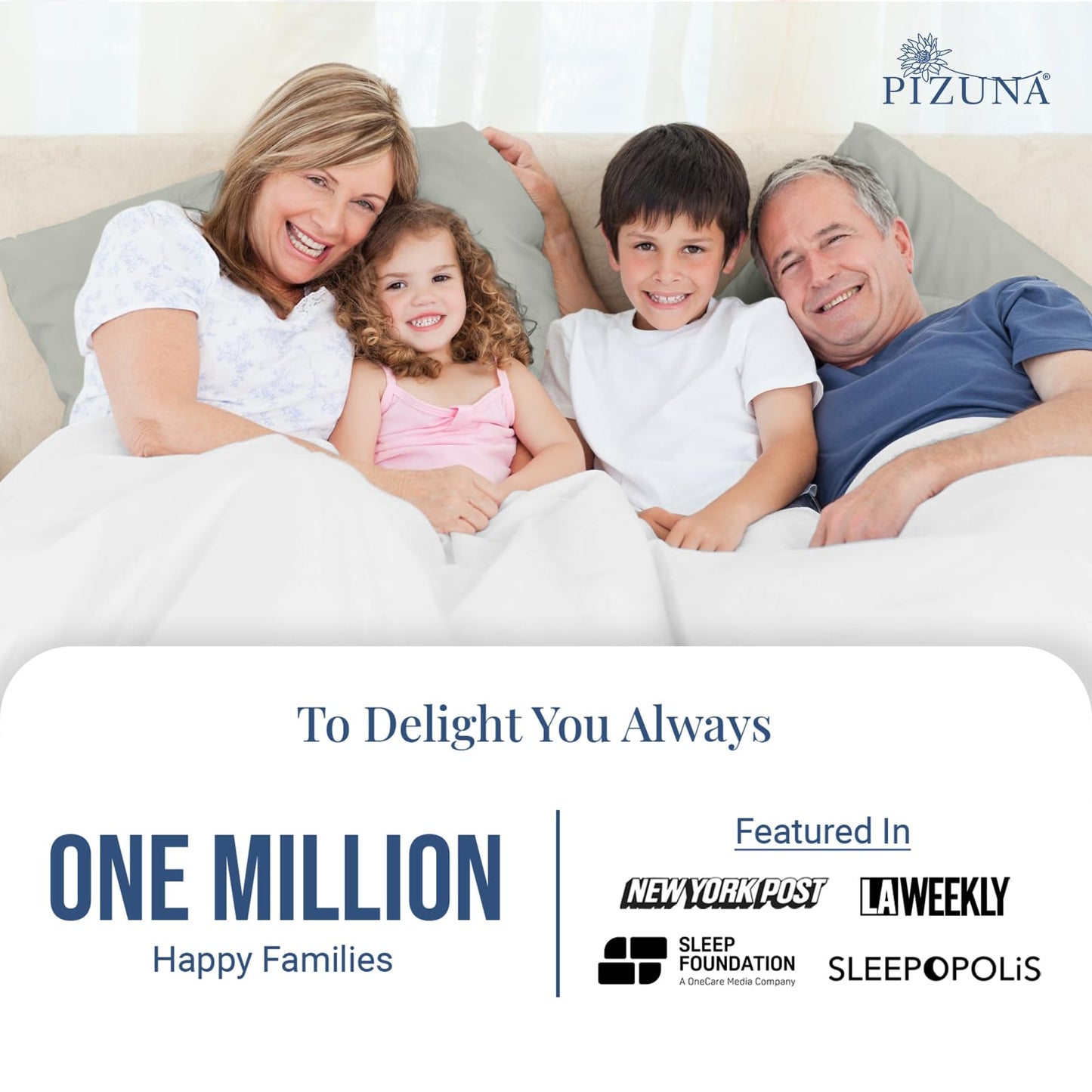 Pizuna 100% Luxury Cotton King Size Pillow Case Dark Blue, 1000 Thread Count 100% Long Staple Cotton Sateen Pillowcase, Pillow Covers with Stylish 4" Hem (Combed Cotton King Pillowcase Set of 2)