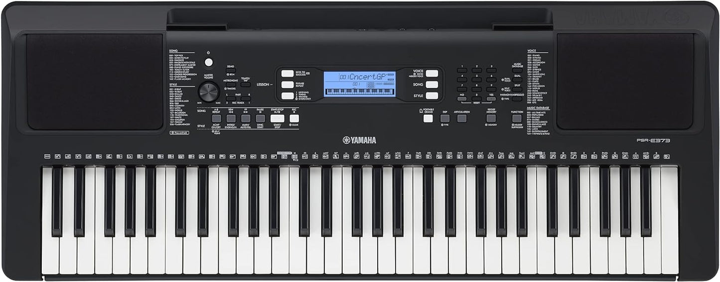 Yamaha Digital Keyboard - A Versatile, Entry-Level Keyboard with 61 Touch-Sensitive Keys, 622 Instrument Voices, Black,PSR-E373