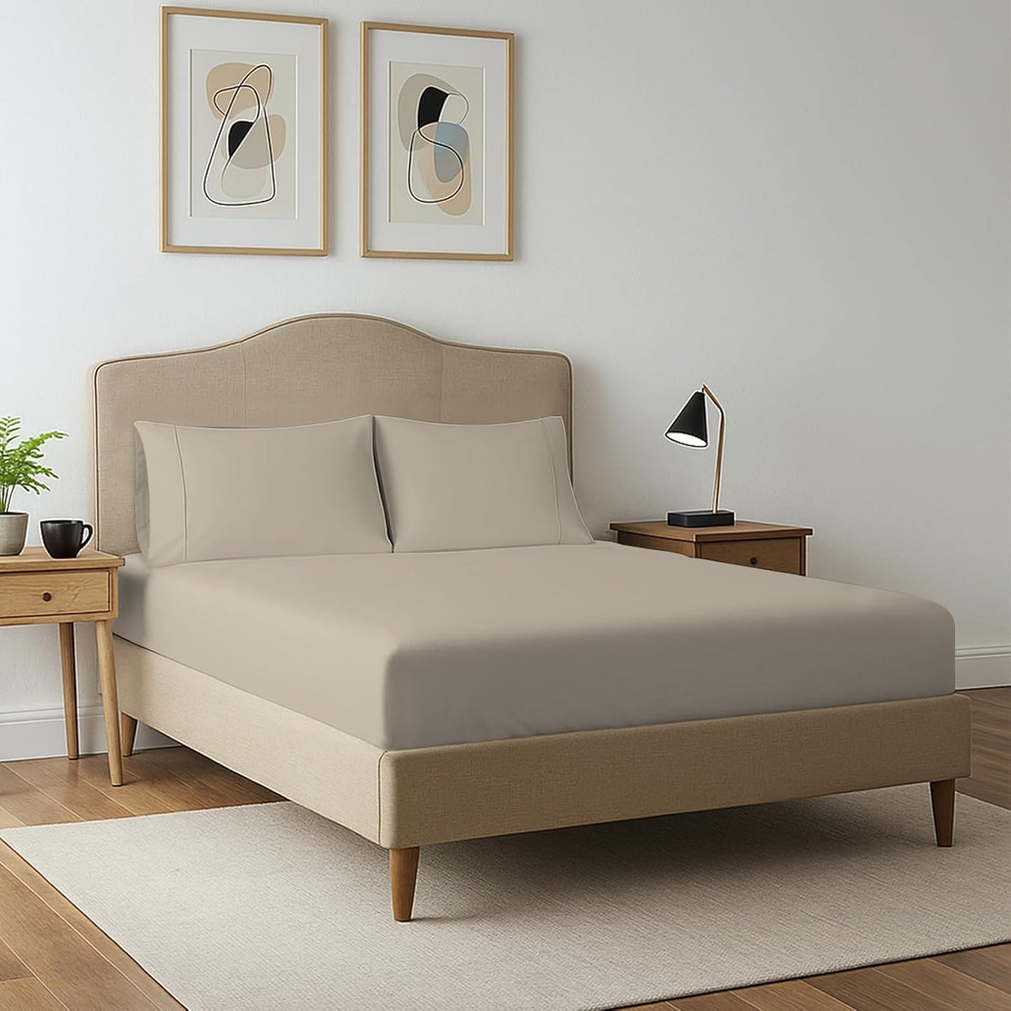 100% Cotton Twin Fitted Sheet White, Luxurious 400 Thread Count Long Staple Cotton Sateen 15" Deep Pocket Twin Sheets (Combed Cotton Fitted Sheet)