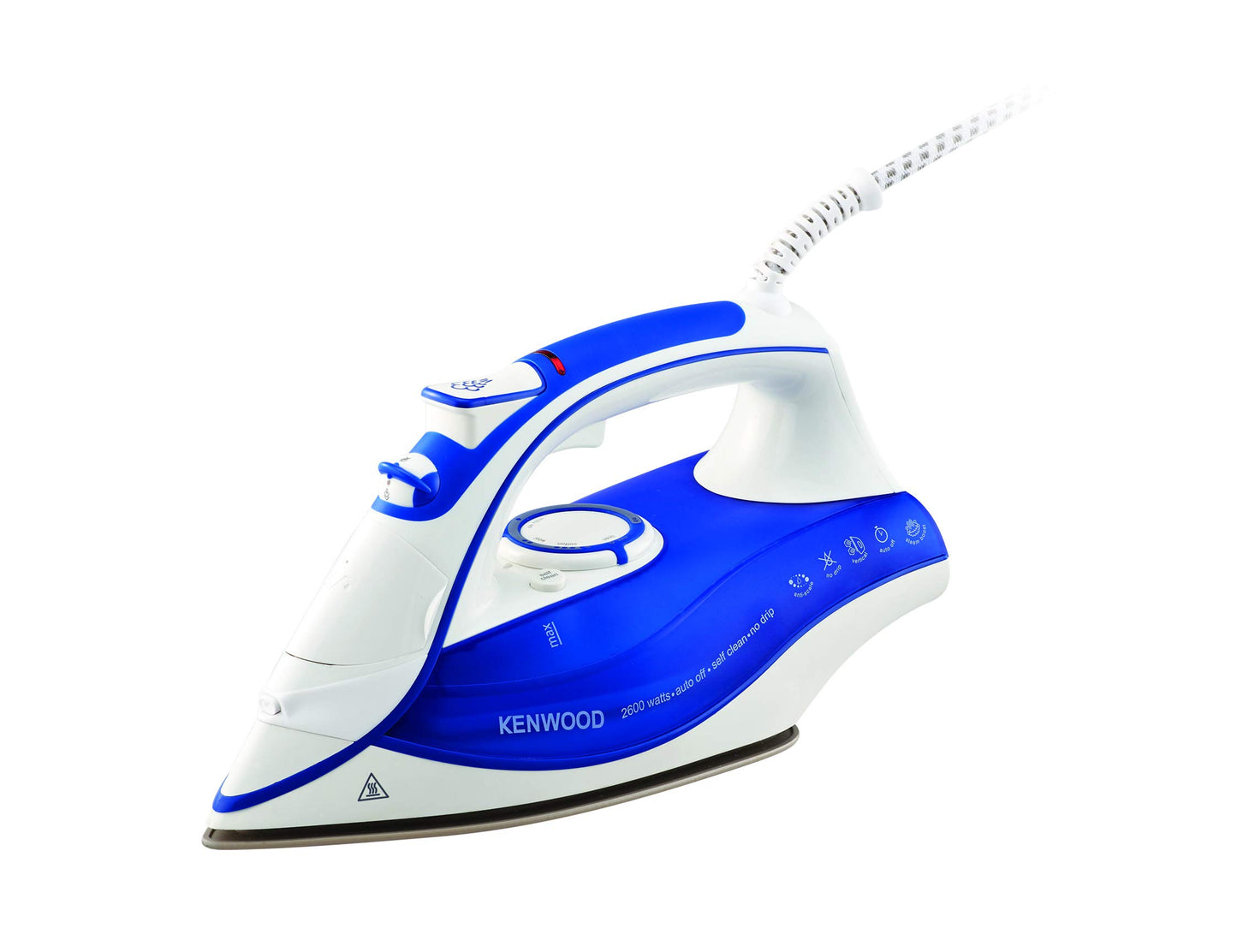Kenwood Steam Iron 2200W with Ceramic Soleplate, Anti-Drip, Anti-Calc, Self Clean, Continuous Steam, Burst, Spray Function STP60.000WB White/Blue