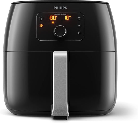 PHILIPS Avance Collection 2200W Air Fryer, with Fat Removal Technology for Healthy Cooking/Baking/Grilling, HD9650/91, Black., 1.4Kg XXL - UAE Version