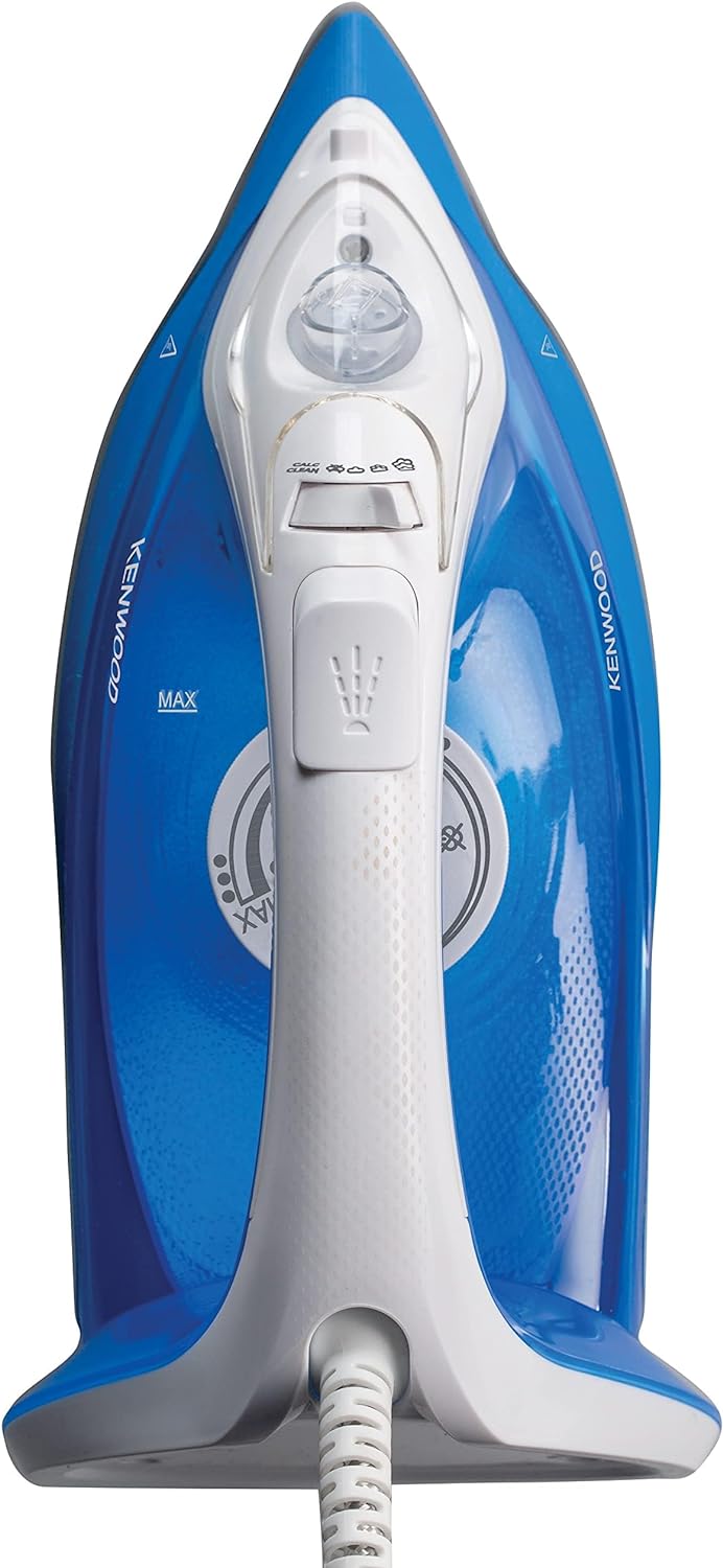 Kenwood Steam Iron 2200W with Ceramic Soleplate, Anti-Drip, Anti-Calc, Self Clean, Continuous Steam, Burst, Spray Function STP60.000WB White/Blue