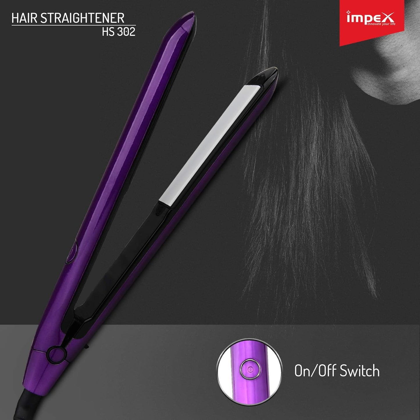 Impex HS 302 Hair Straightener (Multicolor)