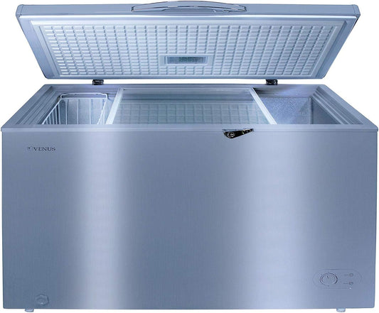 VENUS Single Door Chest Freezer, Titanium Silver Finish - VCF250