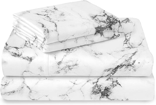 Pizuna Pure 100% Cotton Sheets California King Size, Luxurious 400 Thread Count Long Staple Cotton Sateen Sheets California King with 15inch Deep Pocket (Combed Cotton Sheets California King)