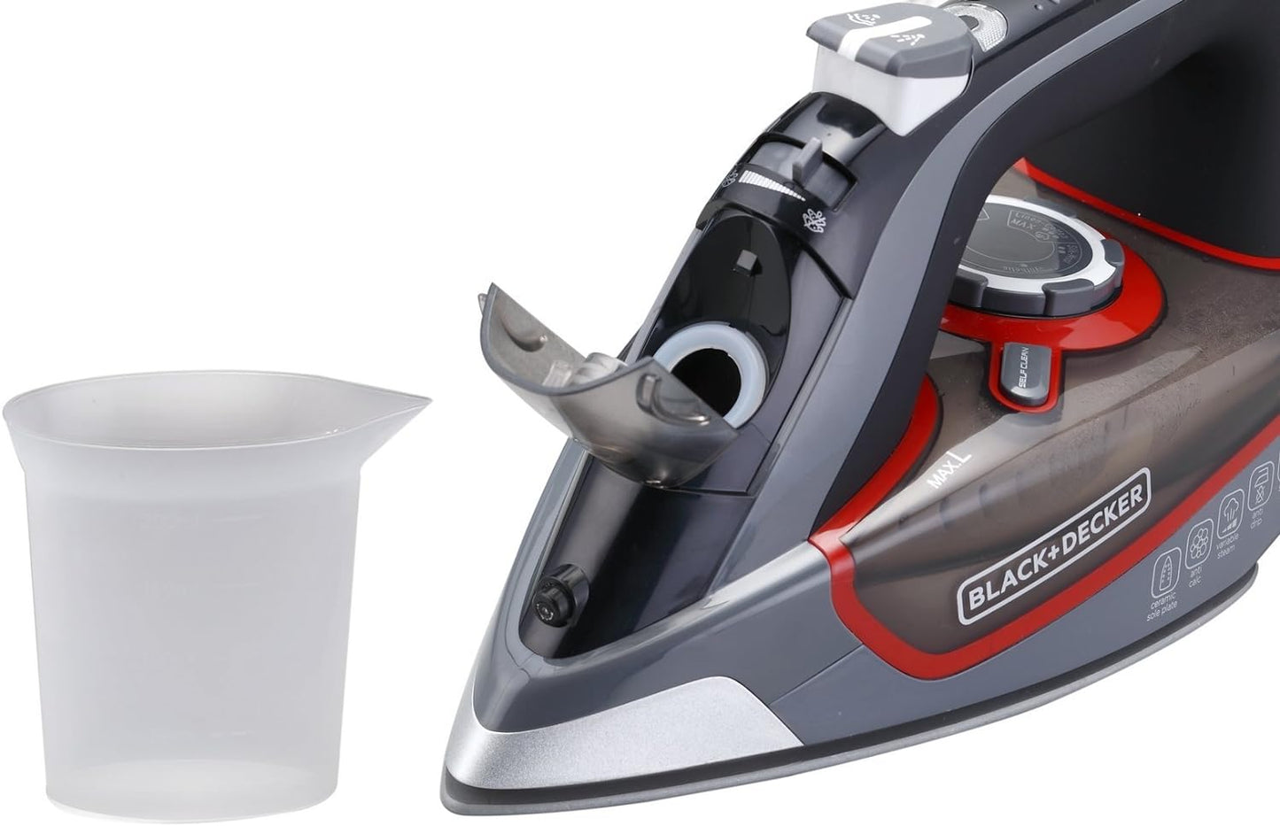 Black & Decker Steam Iron With Ceramic Soleplate 2200W ,Grey,X2050-b5