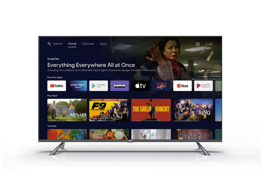 JVC 75 Inch Edgeless 4K QLED Official Google Certified Android Smart TV With Dolby Vision Atmos, Chrome Cast Built In and "OK GOOGLE" Voice Remote - LT-75NQ7115