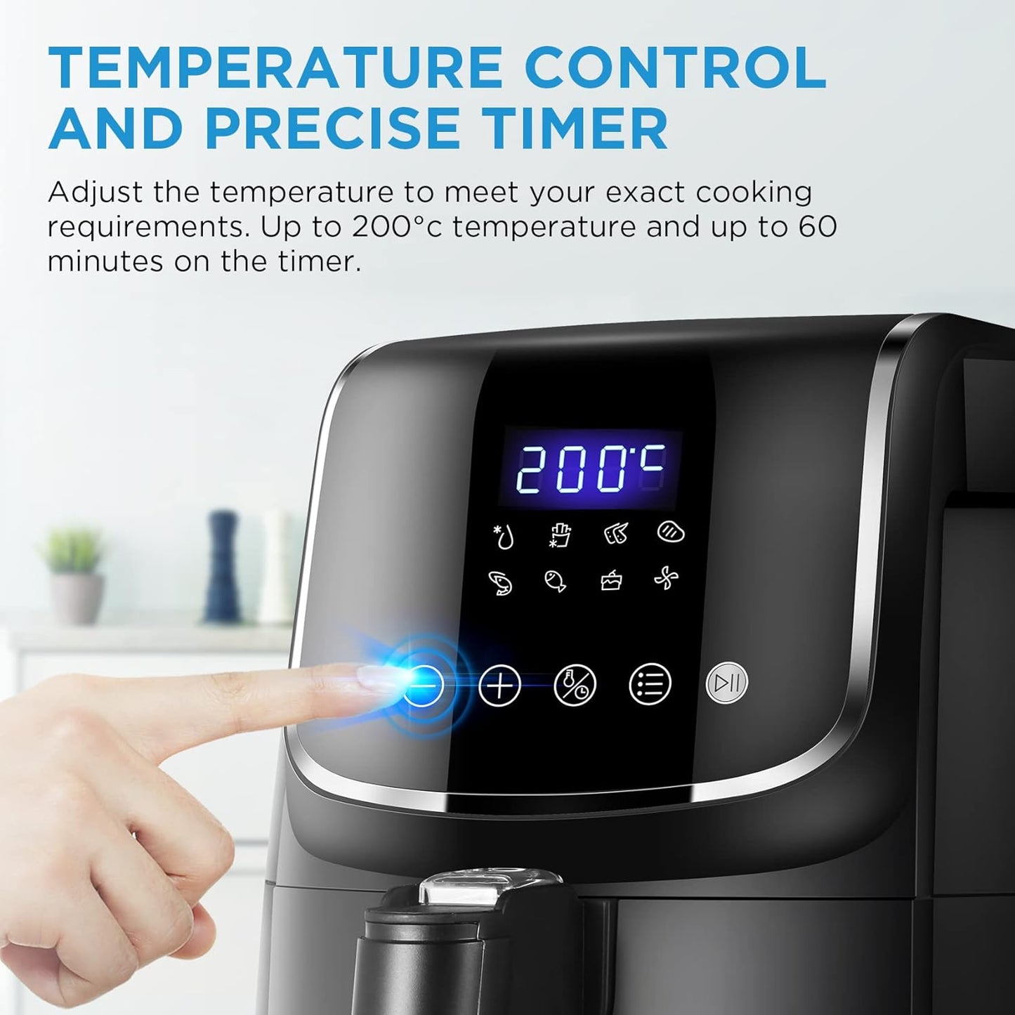 Midea 7.3L Extra Large Digital Air Fryer 1500W with Large See-Through Window, Dual Frying Functions, 8 Functions with Digital Panel, Dual Cyclone Rapid Hot Technology, Largest Oil Less Fryer, MFCY75A2