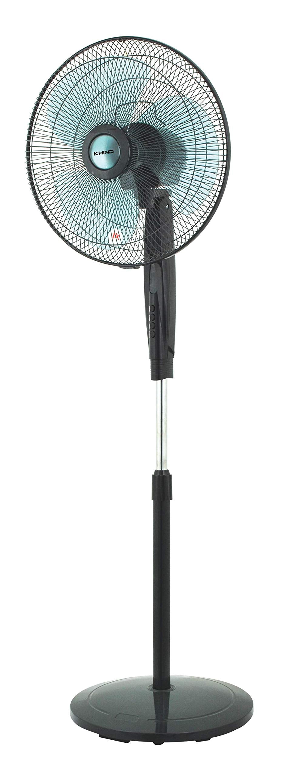 KHIND Pedestal Stand Fan 16-inch 2-in-1 Adjustable Height Cooling Indoor Outdoor Fan, Finger Safe Grills, Automatic Oscillation Perfect for Home,Office, Grey, 2 Year Warranty