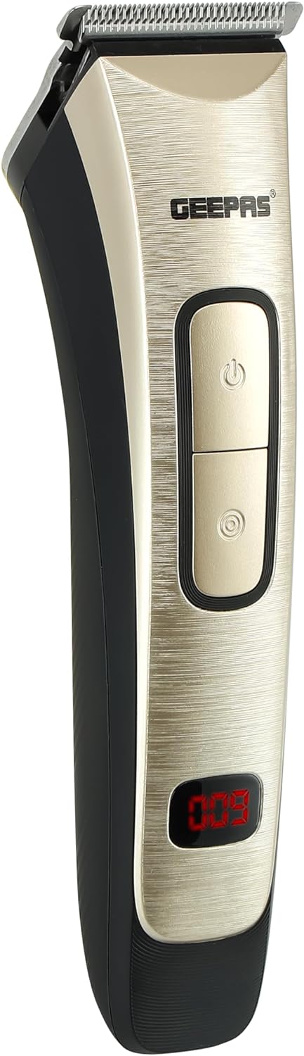 Geepas Rechargeable Hair Clipper- GTR1383| Cordless Hair and Beard Trimmer with High Capacity Battery| Includes 4 Comb Attachments| Precision Steel Blade for Constant Cutting| 2 Years Warranty
