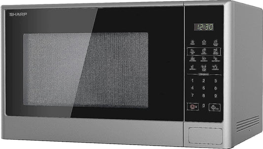 Sharp 28 Liter 1100W Digital Push Button Solo Microwave, R-28CT-S Silver with 10 Power levels