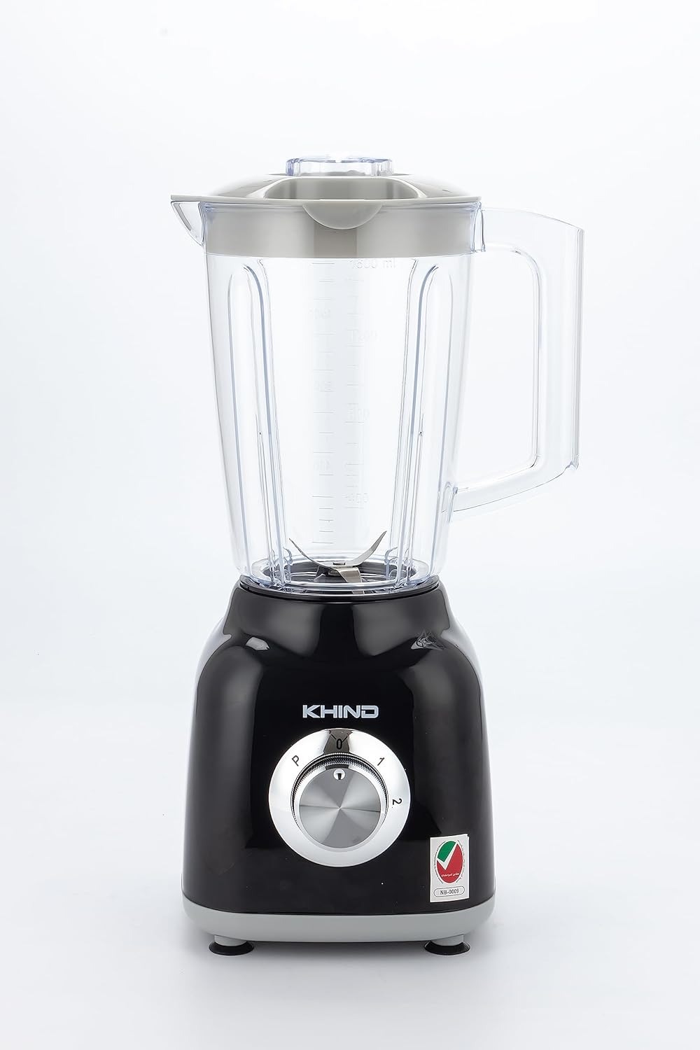 KHIND 330W Blender, 1.5L Jar, 2 Speed, Jar Safety Locking Mechanism, Compact and Sleek Design with Safety Switch, Powerful and Durable Motor, Rust-Free Stainless Steel Blades, Black and White - BL1542
