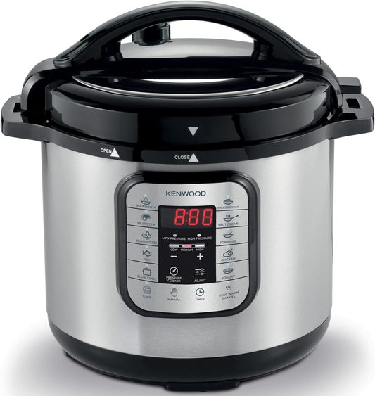 Kenwood 16 In 1 Electric Pressure Cooker 8L 1000W Multifunctional Programmable Multicooker With Safety Feature, Smart Cook Programs, Pcm80 Silver/Black, Pcm80.000Ss