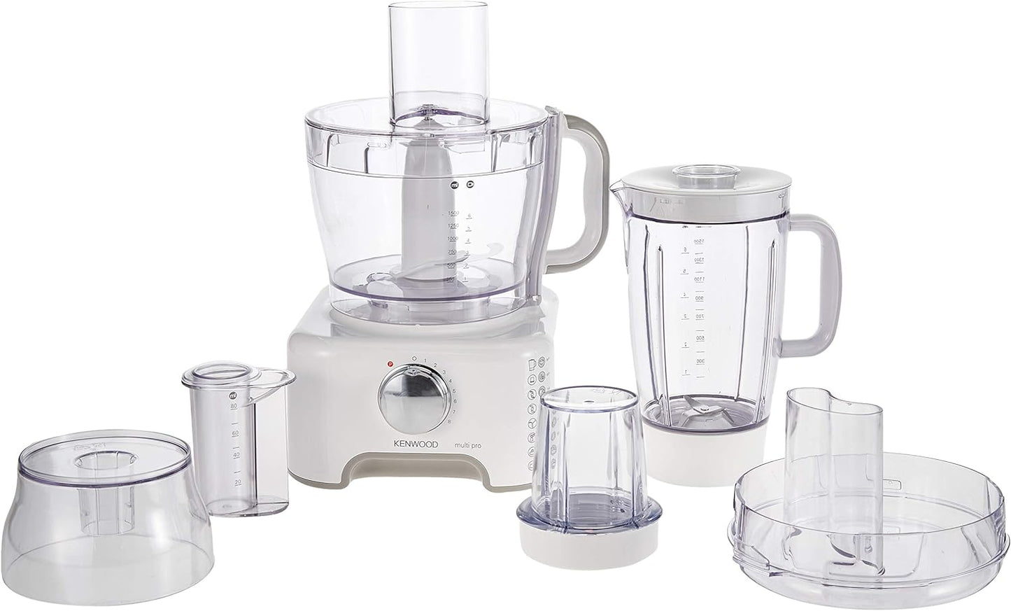 Kenwood Food Processor 750W Multi-Functional With 3 Interchangeable Disks, Blender, Whisk, Dough Maker Fdp03 White