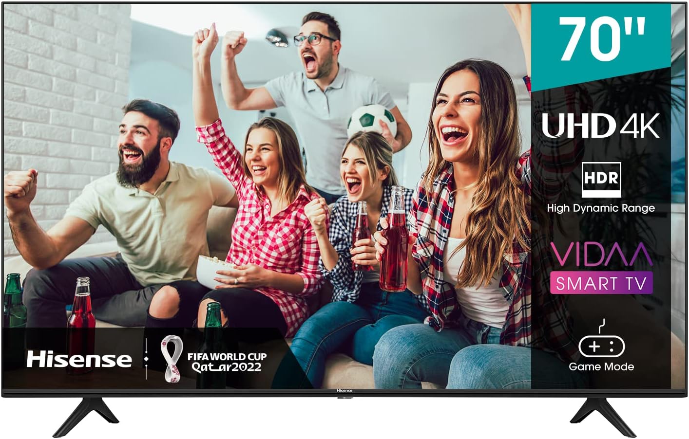 Hisense 58 Inch TV UHD Smart HDR 10/HLG Wifi (2.4GHZ) Bluetooth 5.0 DLNA HDCP Version H.265 decoder - 58A6GE (2021 Model)