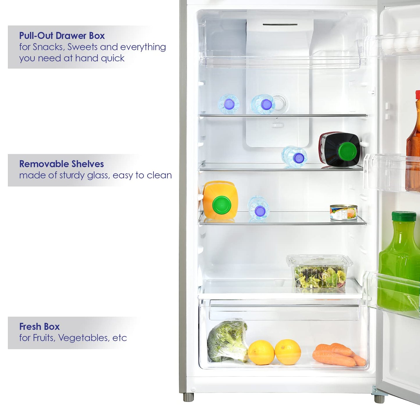 Super General 510 Liters Gross Top-Mount Refrigerator-Freezer, No-Frost, Multi-Flow-Cooling, Inox, SGR515l, 70.5 x 68.2 x 178 cm, 1 Year Warranty