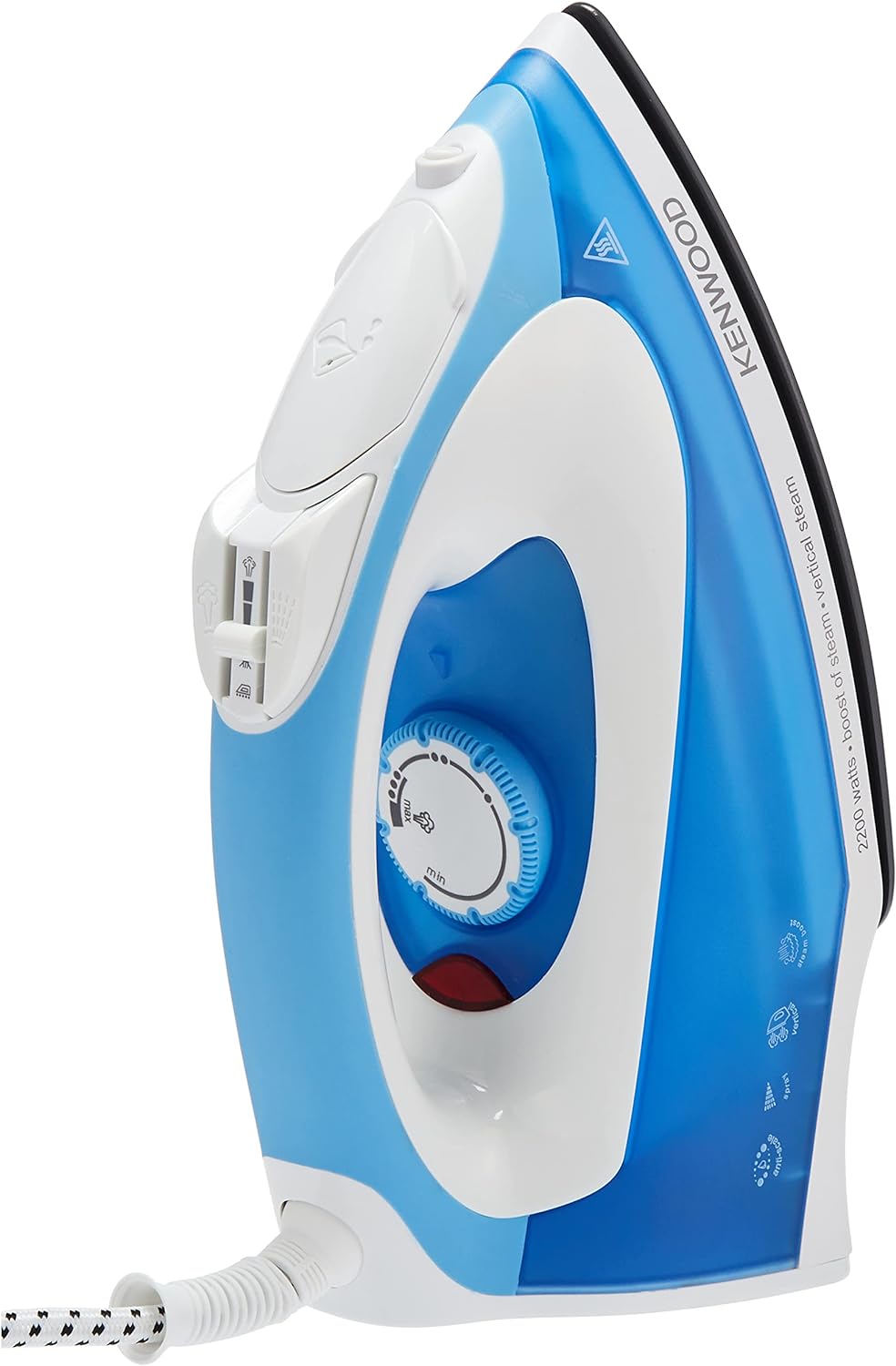Kenwood Steam Iron 2200W with Ceramic Soleplate, Anti-Drip, Anti-Calc, Self Clean, Continuous Steam, Burst, Spray Function STP60.000WB White/Blue