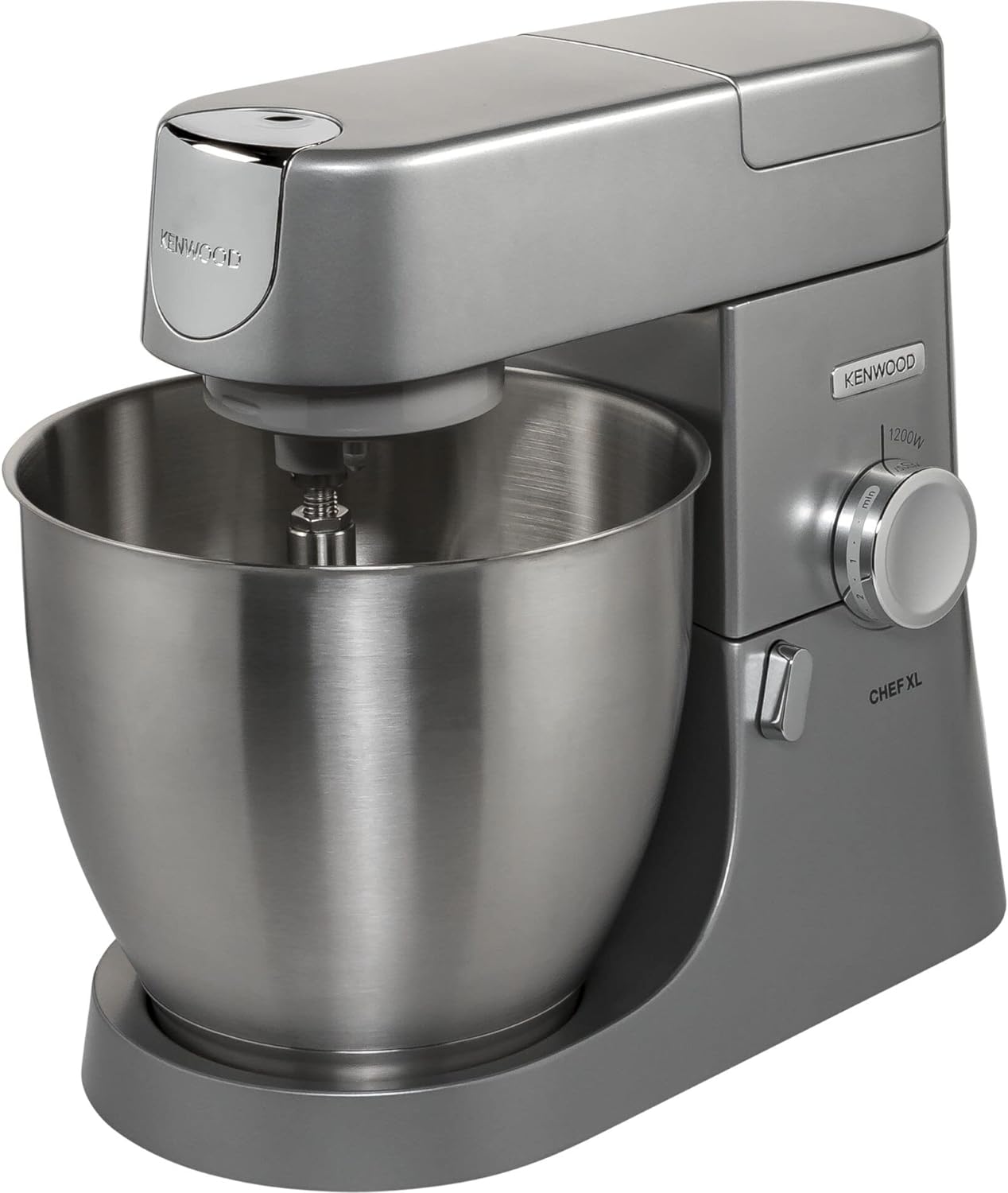 KENWOOD Stand Mixer Kitchen Machine Metal Body CHEF XL 1200W with 6.7L Stainless Steel Bowl, K-Beater, Whisk, Dough Hook, Blender KVL4110S Silver