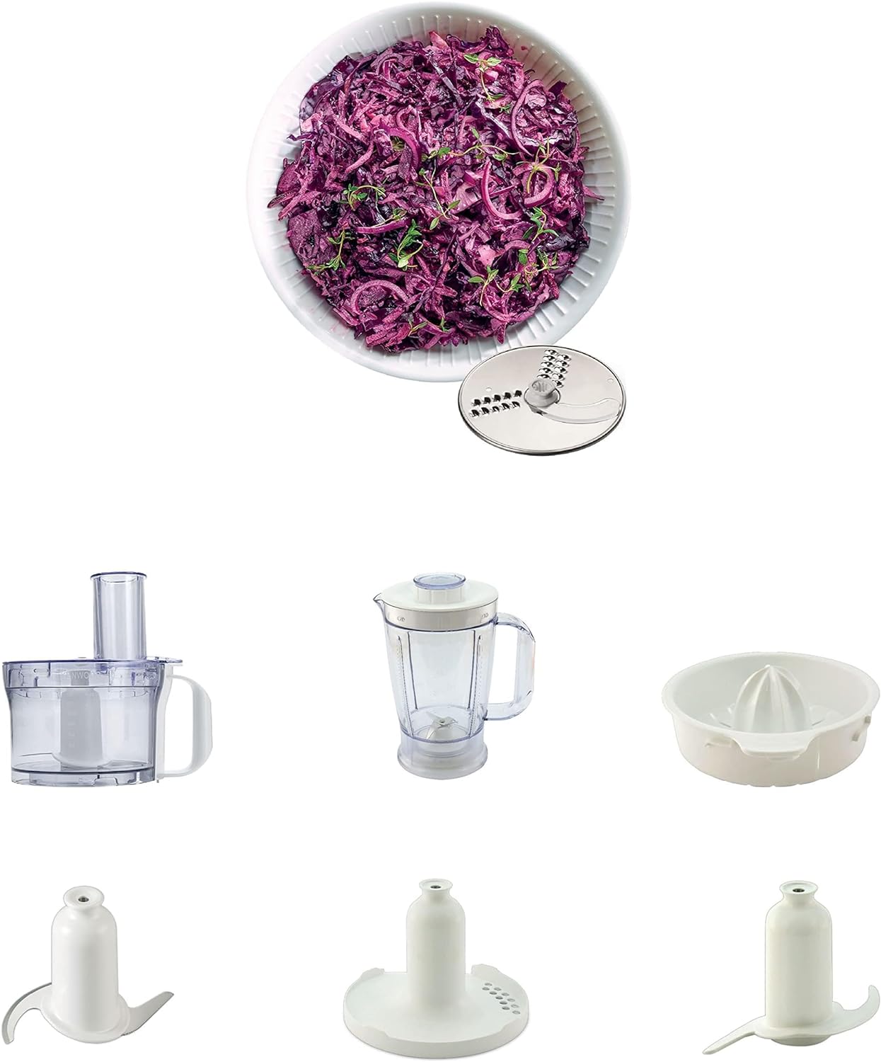 Kenwood Food Processor 750W Multi-Functional With 3 Interchangeable Disks, Blender, Whisk, Dough Maker Fdp03 White