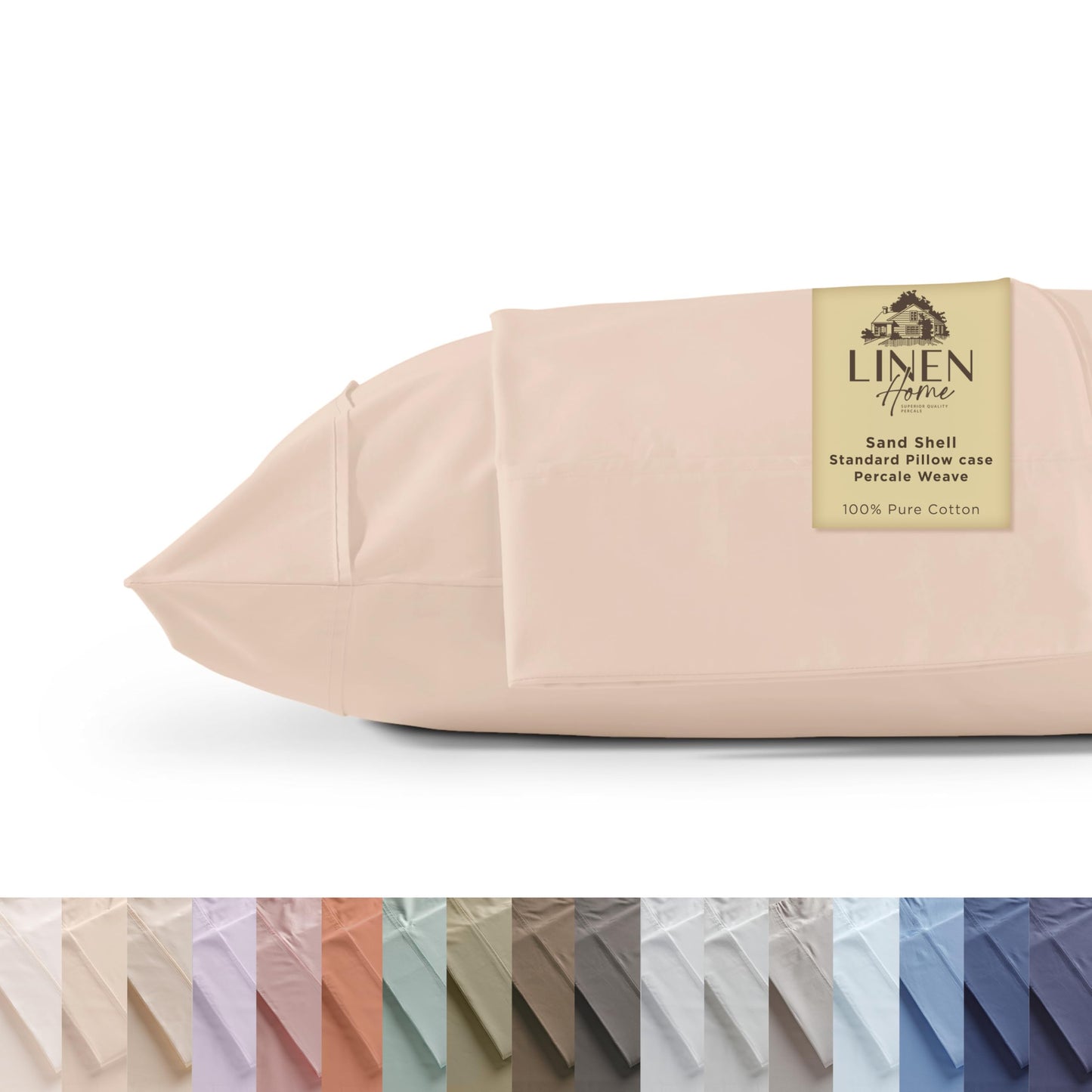 Linen Home 600 Thread Count King Pillowcase Set | 100% Long-Staple Cotton Pillow Cases | Soft & Smooth Luxury Satin Set of 2 Pillowcases | 4 Inch Z Hem | Baby Blue