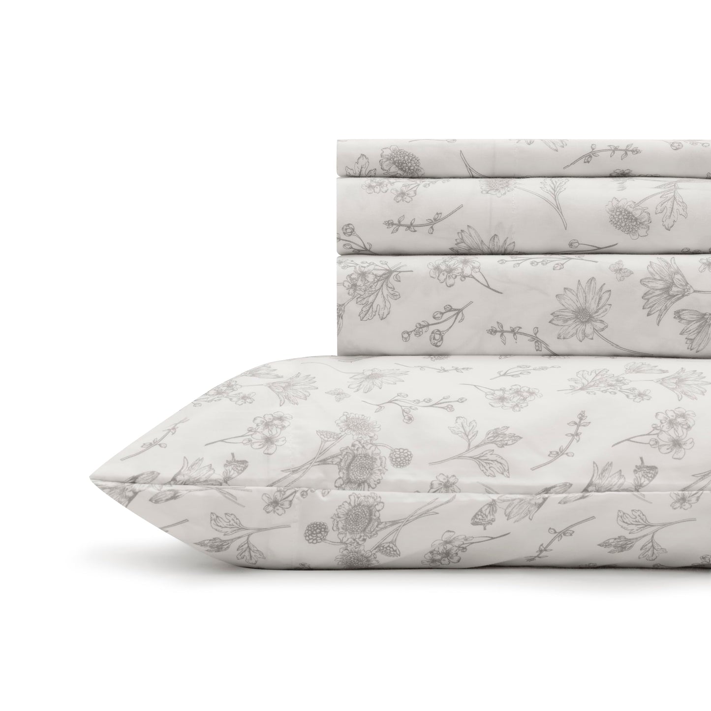 Linen Home 100% Cotton Percale Sheets King Size, White, Deep Pocket, 4 Pieces Set - 1 Flat, 1 Deep Pocket Fitted Sheet and 2 Pillowcases, Crisp Cool and Strong Bed Linen