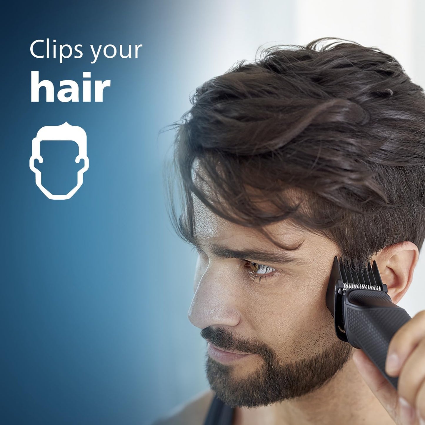Philips Multigroom Series 3000 for Face, 6-in-1 Grooming Kit for beard, moustache, nose & ear hair, cordless, 60 min runtime, 16h full charging time, MG3710/33,Black