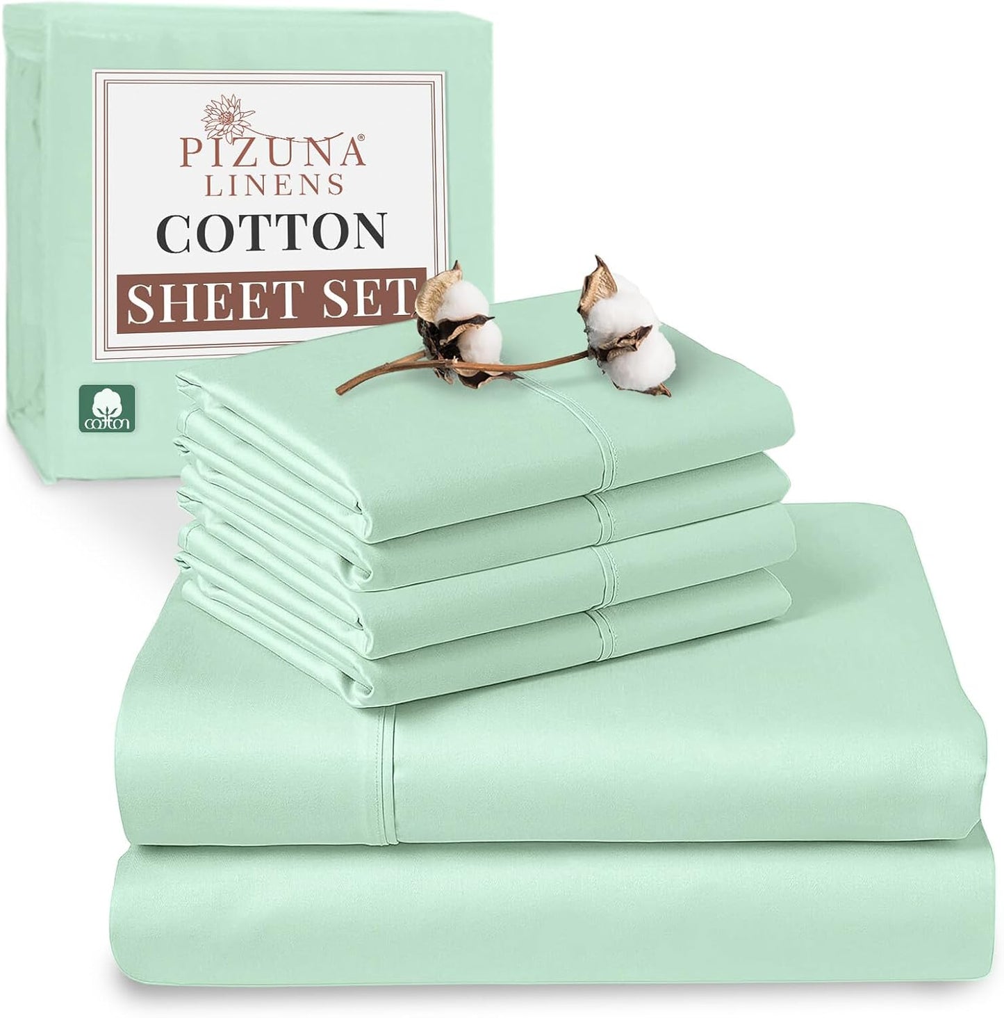 100% Cotton Sheets Full Size, Luxurious 400 Thread Count Long Staple Cotton Sateen Sheets with 15inch Deep Pocket (Combed Silver Sheet Full)
