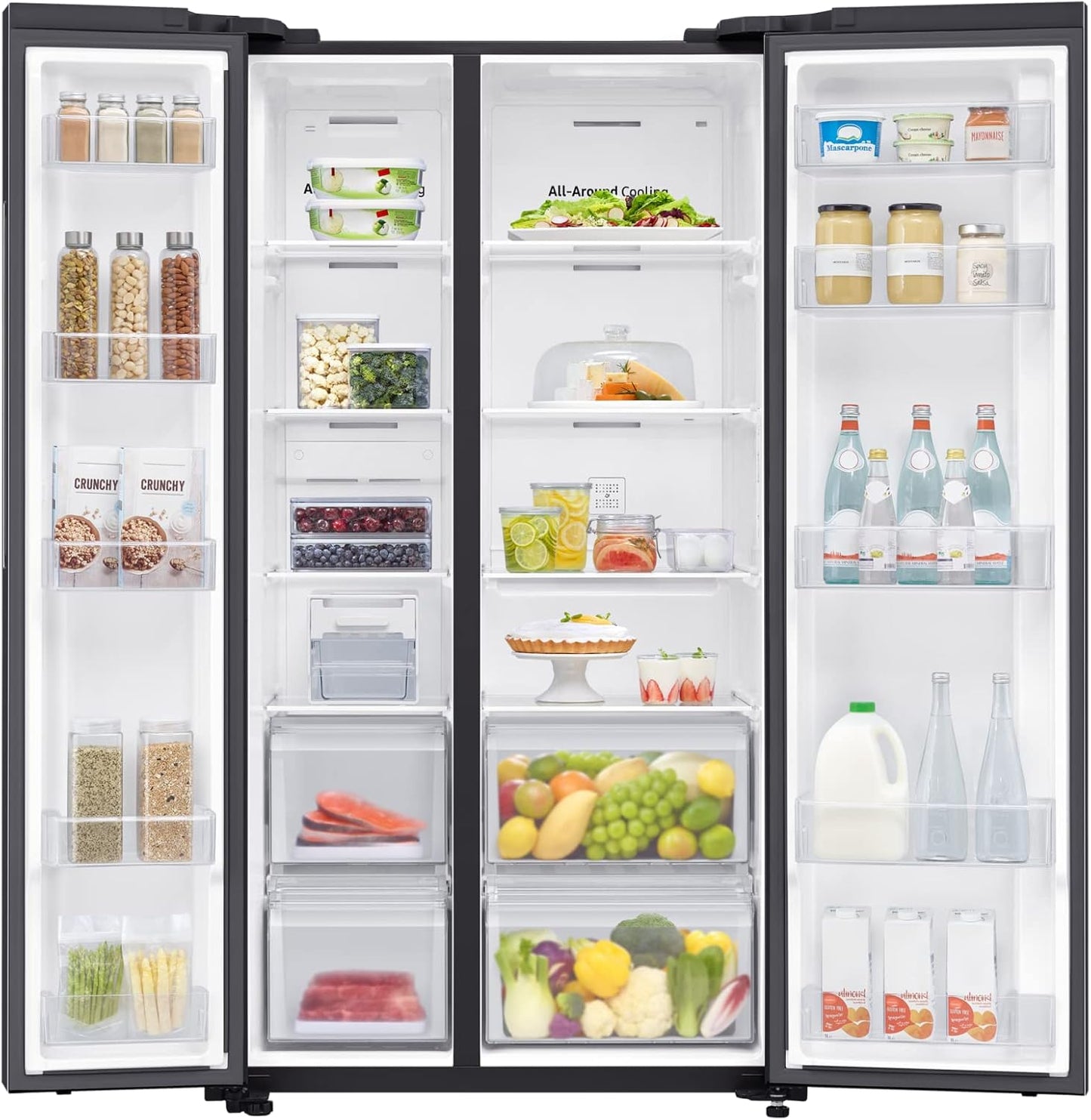Samsung 680 Liters, Side By Side Refrigerator, RS62R5001B4/AE, Gentle Black Matt, SpaceMax Technology, 20 Year Warranty on Digital Inverter Compressor