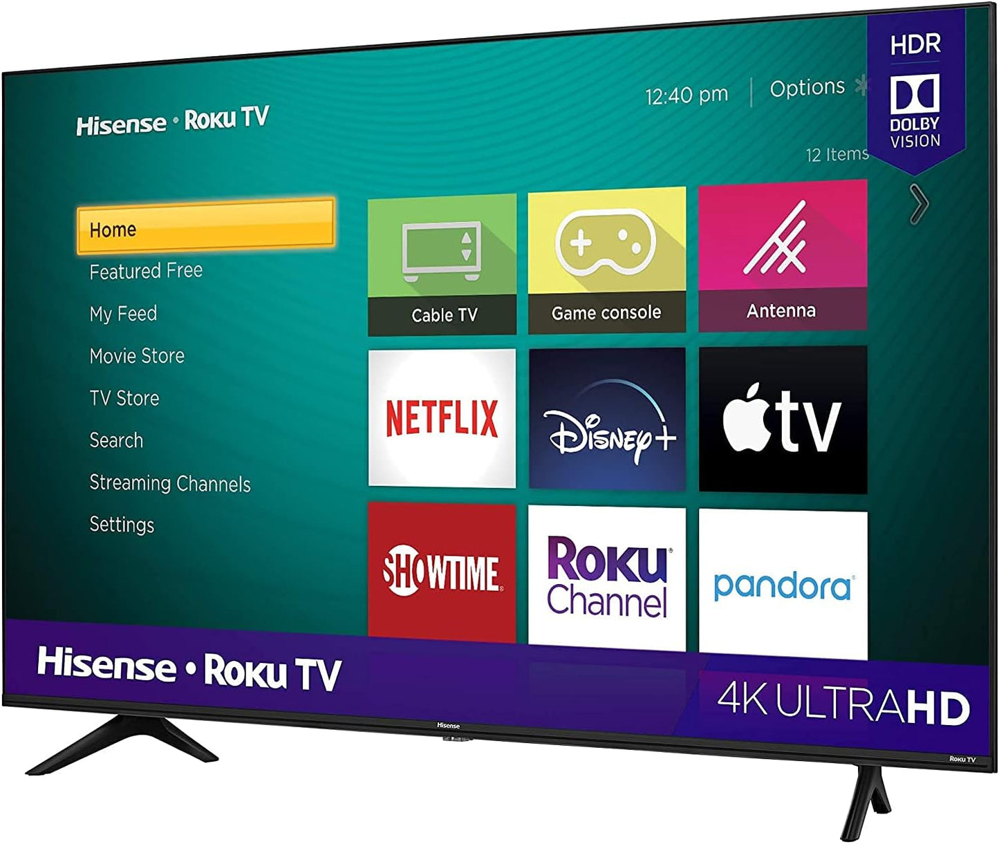 Hisense 50 Inch TV 4K UHD Smart TV, With Dolby Vision HDR, DTS Virtual X, YouTube, Netflix, Freeview Play & Alexa Built-in, Bluetooth & WiFi Black Model 50A61GTUK - 1 Year Full Warranty.