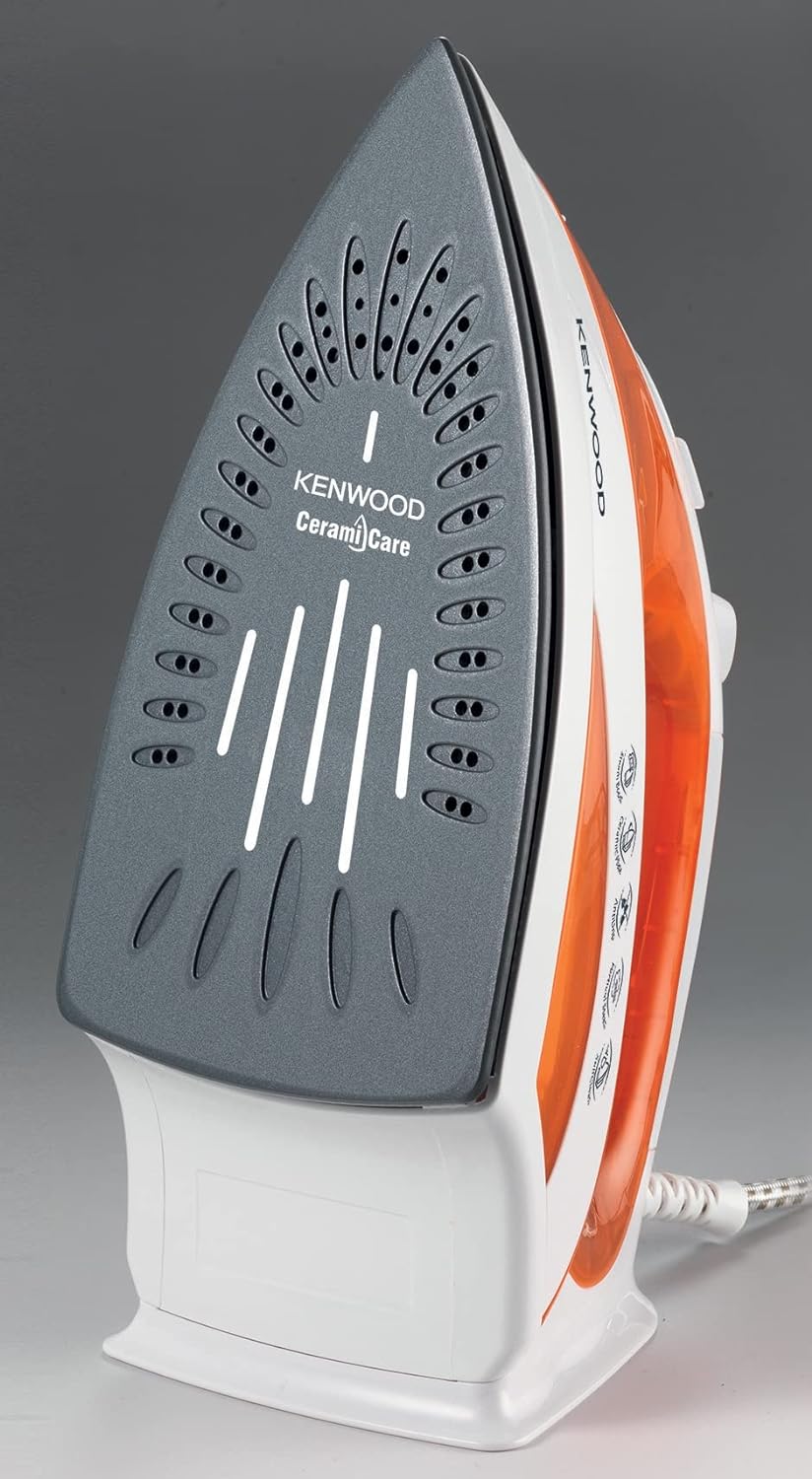 Kenwood Steam Iron 2200W with Ceramic Soleplate, Anti-Drip, Anti-Calc, Self Clean, Continuous Steam, Burst, Spray Function STP60.000WB White/Blue