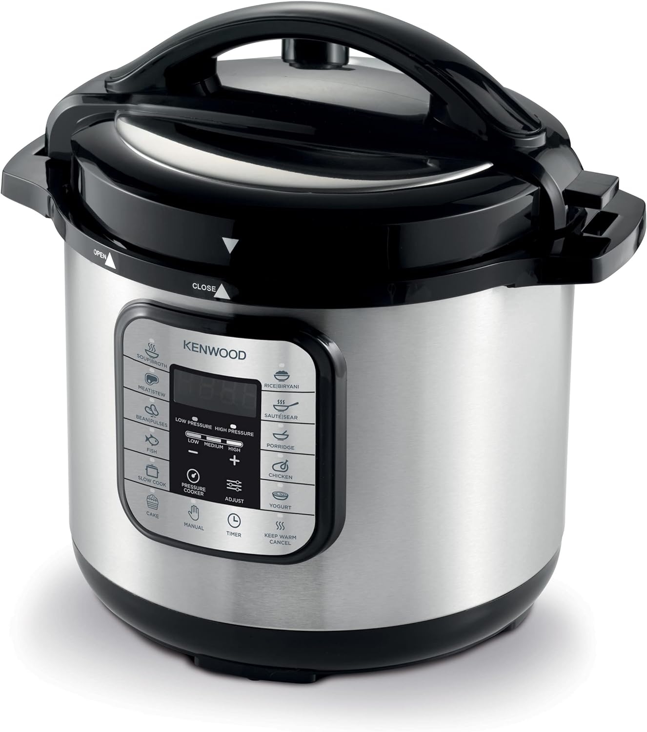 Kenwood 16 In 1 Electric Pressure Cooker 8L 1000W Multifunctional Programmable Multicooker With Safety Feature, Smart Cook Programs, Pcm80 Silver/Black, Pcm80.000Ss
