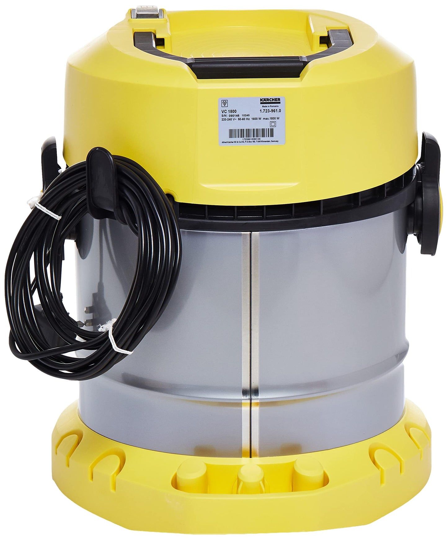 Karcher VC1800 Dry Vacuum Cleaner, 1800W, Excellent German Performance, Large Capacity, Powerful Suction, Lightweight & Compact, Yellow