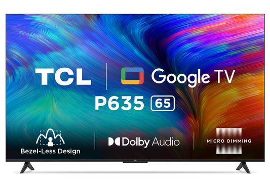 TCL 164 cm (65 inches) Bezel-Less Series 4K Ultra HD Smart LED Google TV 65P635 (Black)