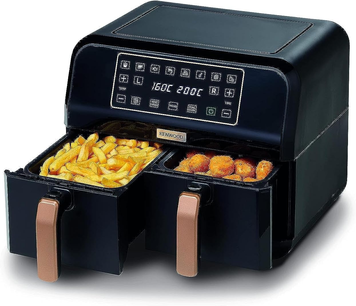 Kenwood 2-in-1 25L Toaster Oven+Air Fryer - Oven Toaster Grill with Large Capacity, Rotisserie Function for Frying, Roasting, Grilling, Broiling, Baking, Browning, Defrosting,Heating MOA25.600BK Black