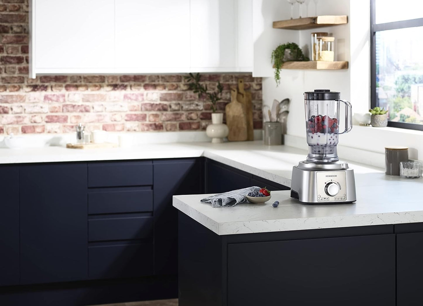 Kenwood Food Processor 1000W Multi-Functional With 3L Bowl, 2 Stainless Steel Disks, Blender, Grinder Mill, Whisk, Dough Maker Fdp65.400Wh White