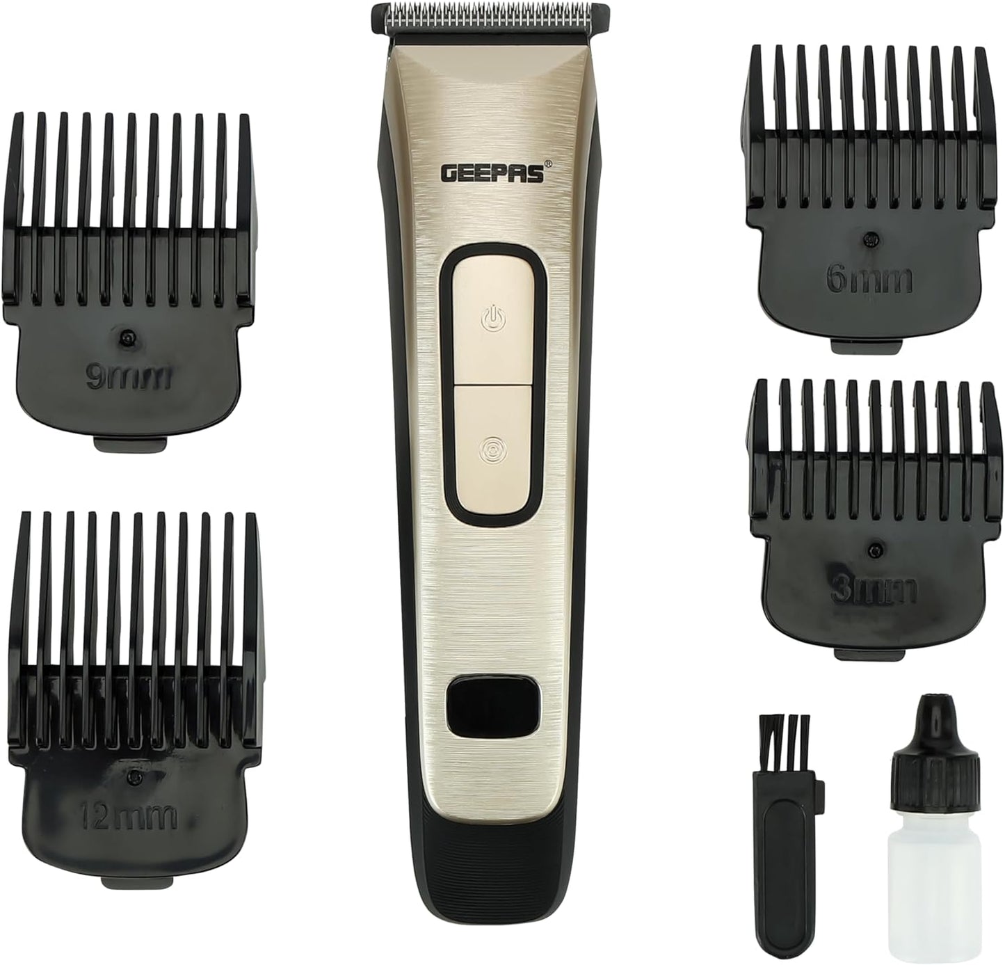 Geepas Rechargeable Hair Clipper- GTR1383| Cordless Hair and Beard Trimmer with High Capacity Battery| Includes 4 Comb Attachments| Precision Steel Blade for Constant Cutting| 2 Years Warranty