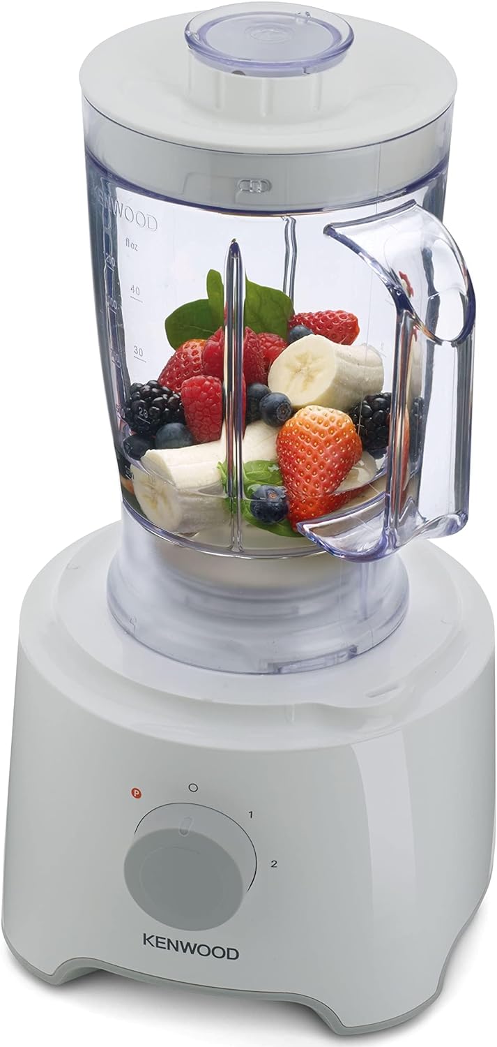 Kenwood Food Processor 750W Multi-Functional With 3 Interchangeable Disks, Blender, Whisk, Dough Maker Fdp03 White