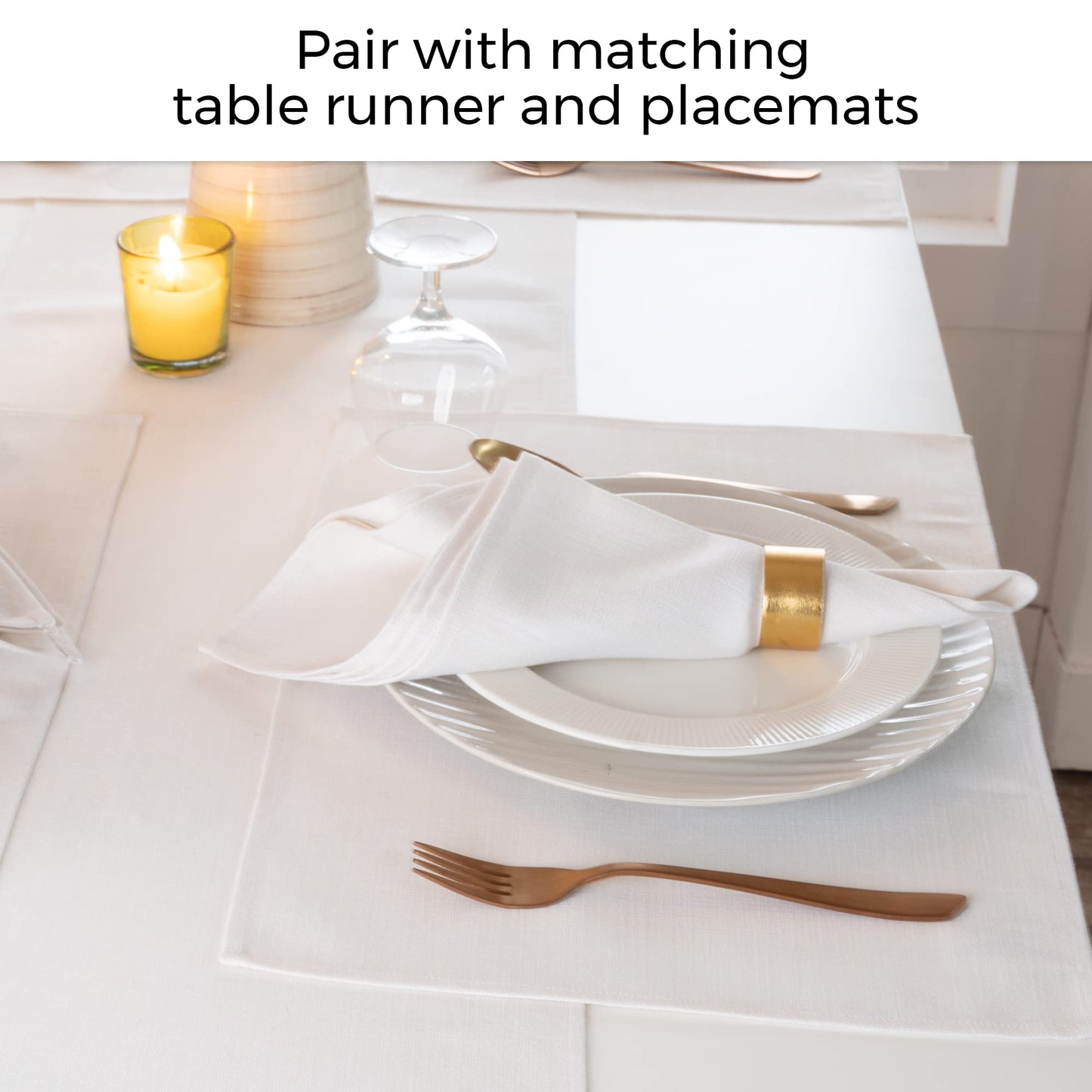 D'Moksha Homes Cloth Napkins 20 x 20 Inch Set of 4 - Premium Faux Linen Black Napkins - Wrinkle Resistant, Machine Washable Cloth - 100% Recycled Fabric Soft & Durable for Fall, Halloween