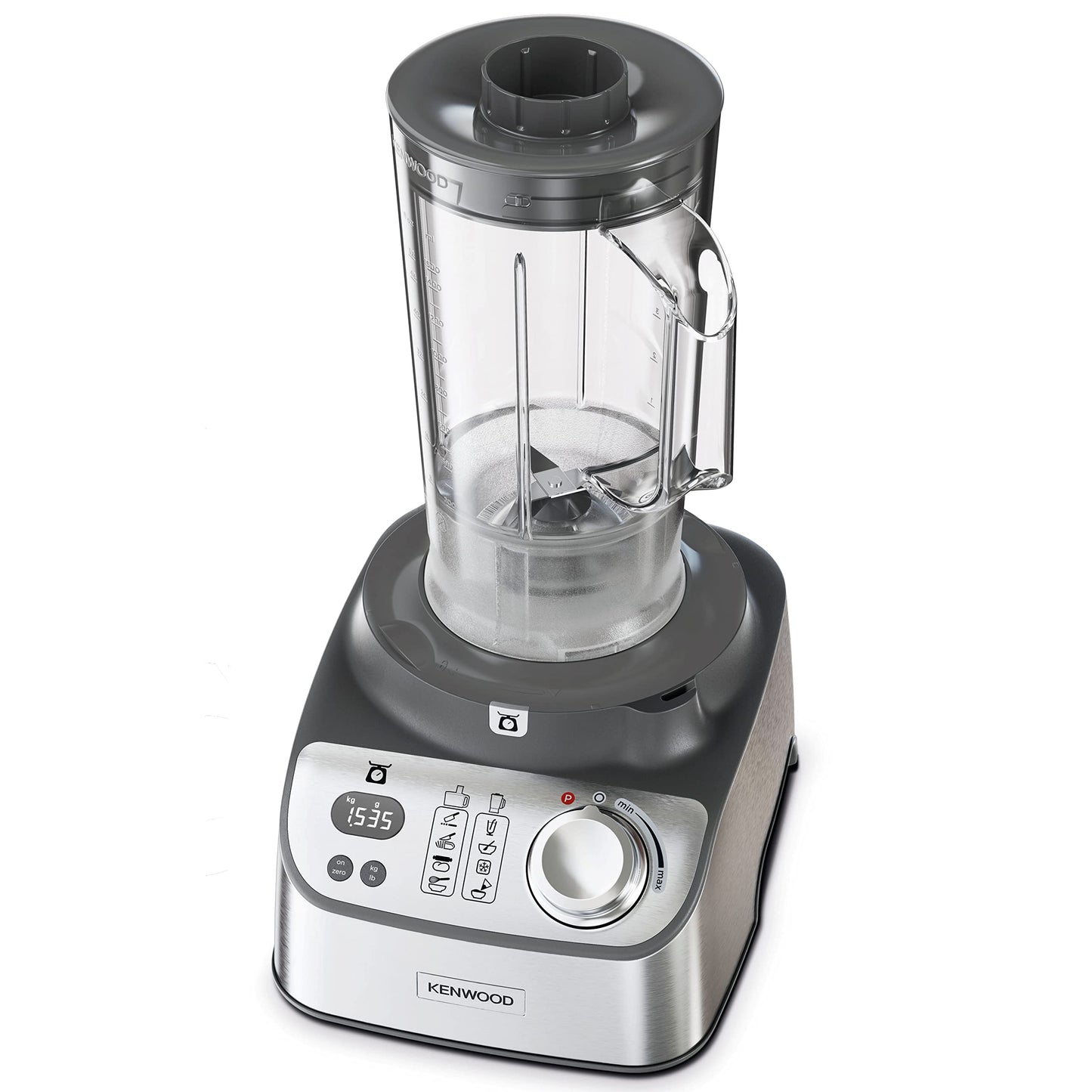 Kenwood Food Processor 1000W With Glass Blender, Glass Mill, Juicer Extractror, Dual Metal Whisk, Dough Maker, Citrus Juicer, Express Serve/Salad Maker, Kitchen Scale/Weighing Tray Fdm71.980Ss Silver