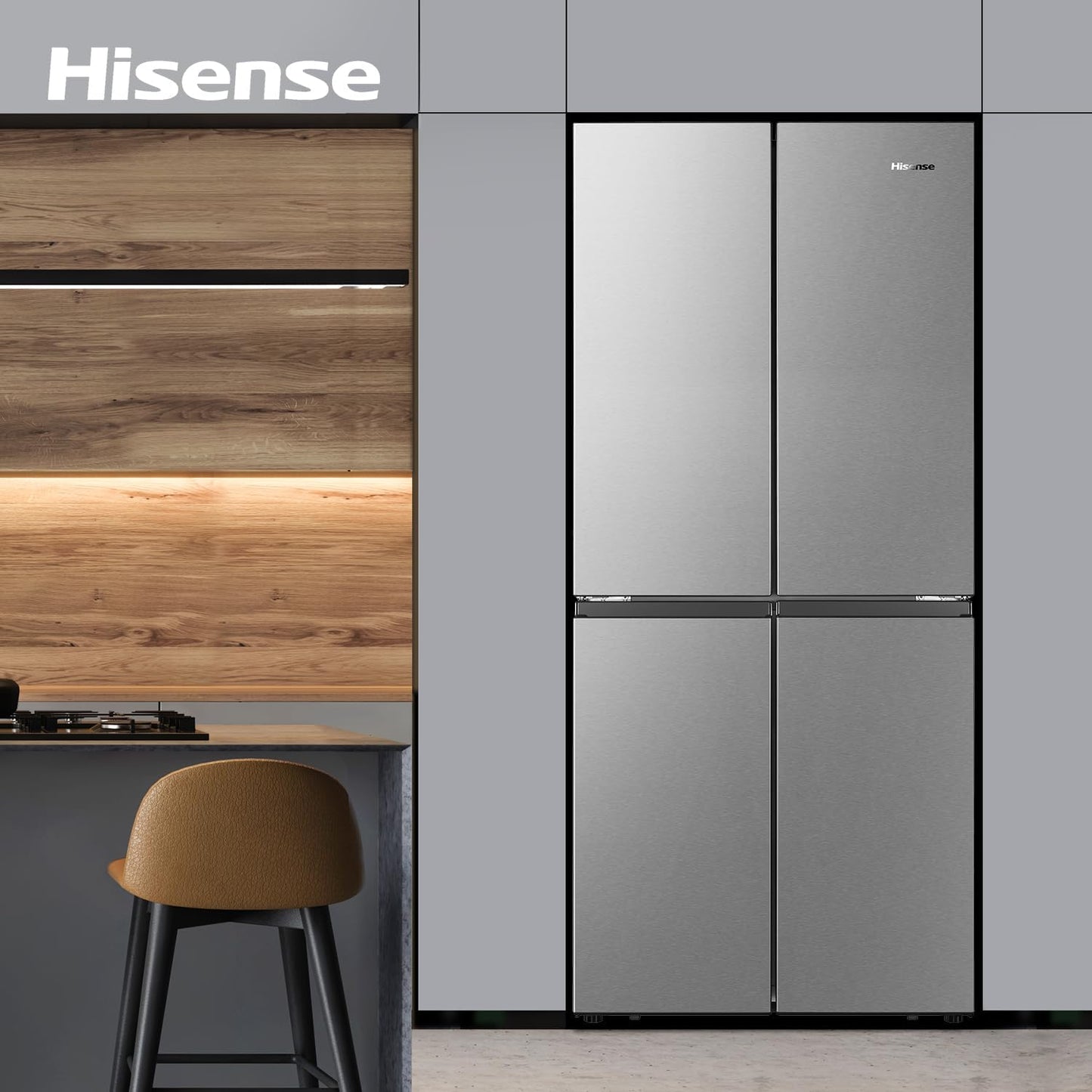 Hisense RQ561N4AC1 561 Four Door Refrigerator, No Frost Technology, Silver, 1 Year Warranty