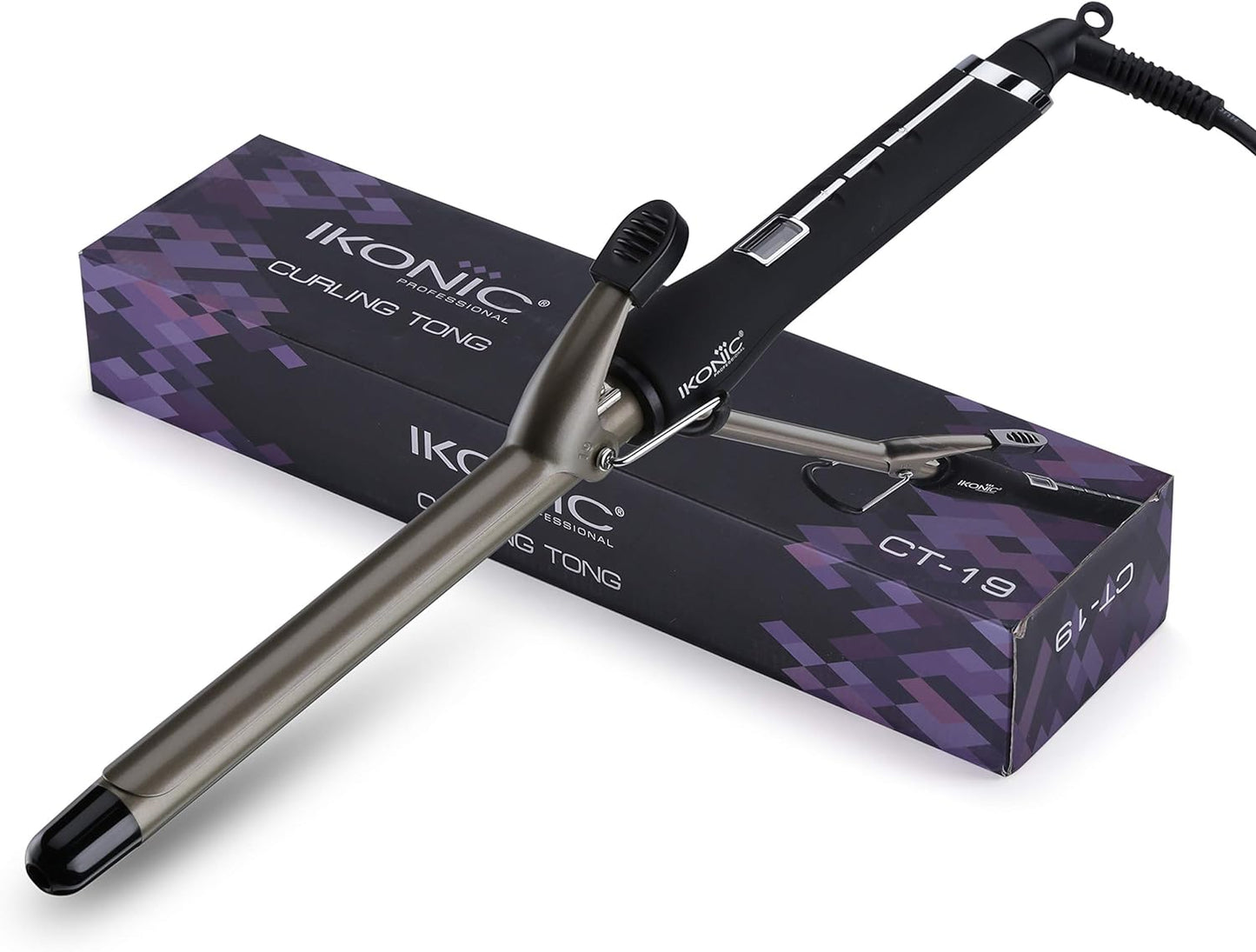Ikonic Professional Curling Tong, Ct-19, Black