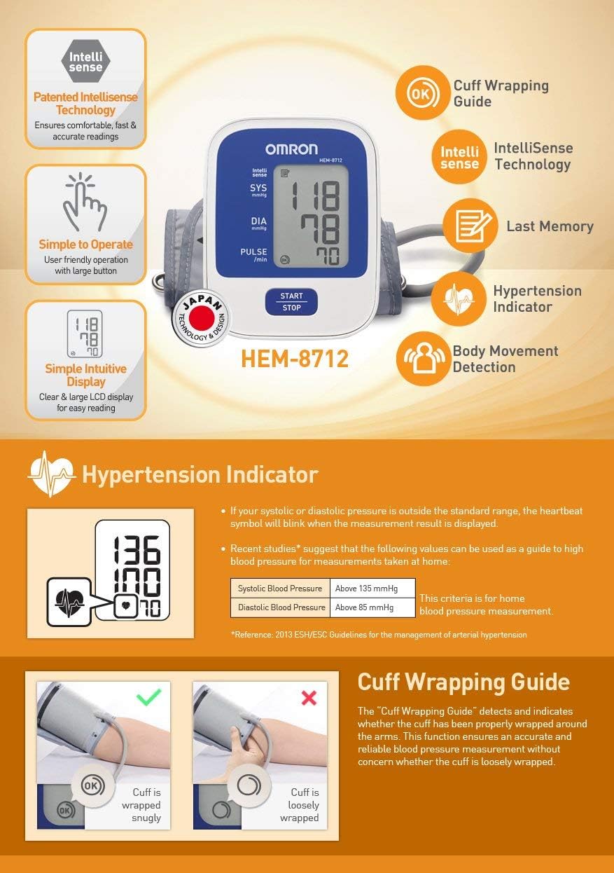 Omron HEM 8712 Blood Pressure Monitor