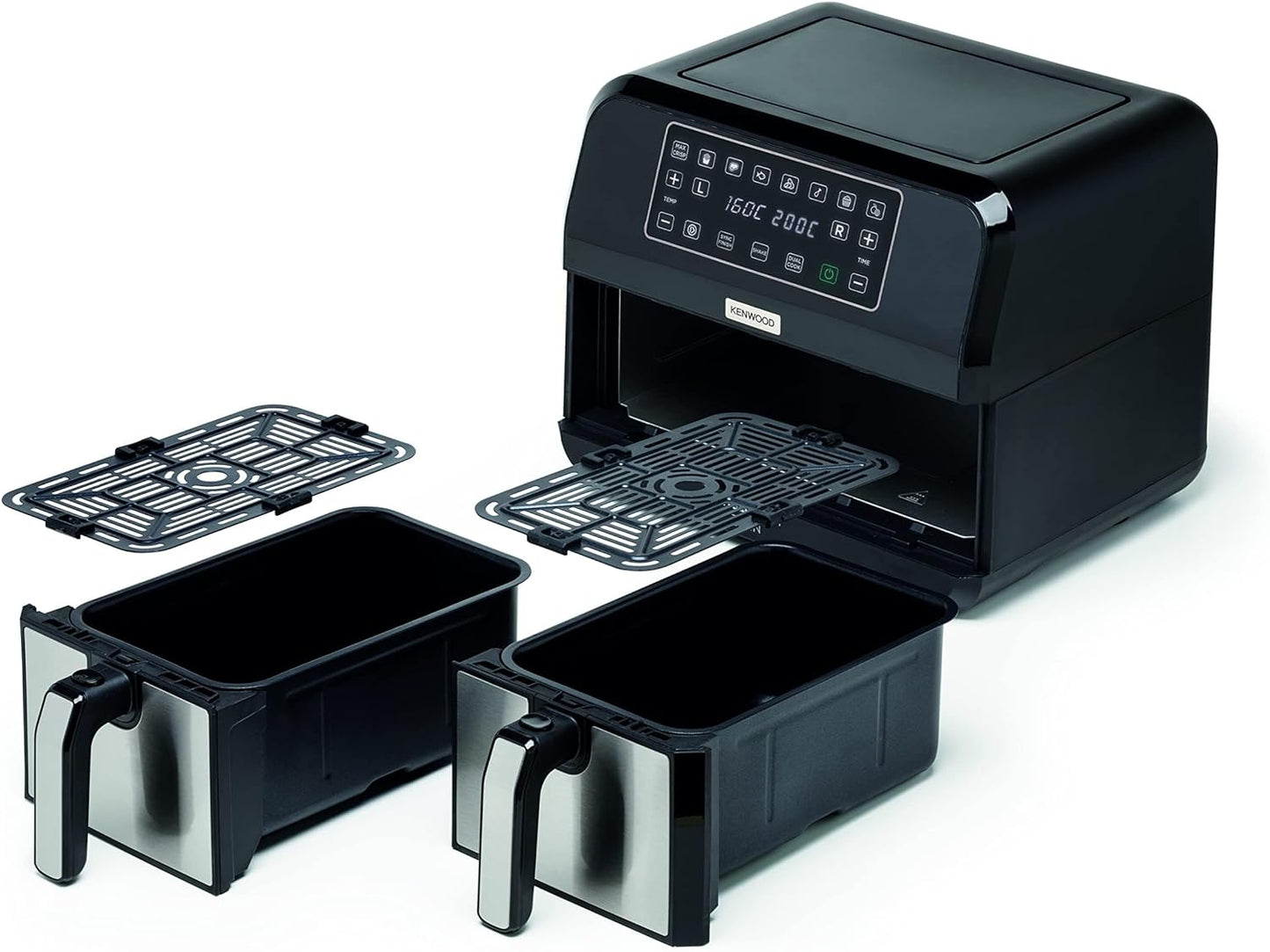 Kenwood 2-in-1 25L Toaster Oven+Air Fryer - Oven Toaster Grill with Large Capacity, Rotisserie Function for Frying, Roasting, Grilling, Broiling, Baking, Browning, Defrosting,Heating MOA25.600BK Black