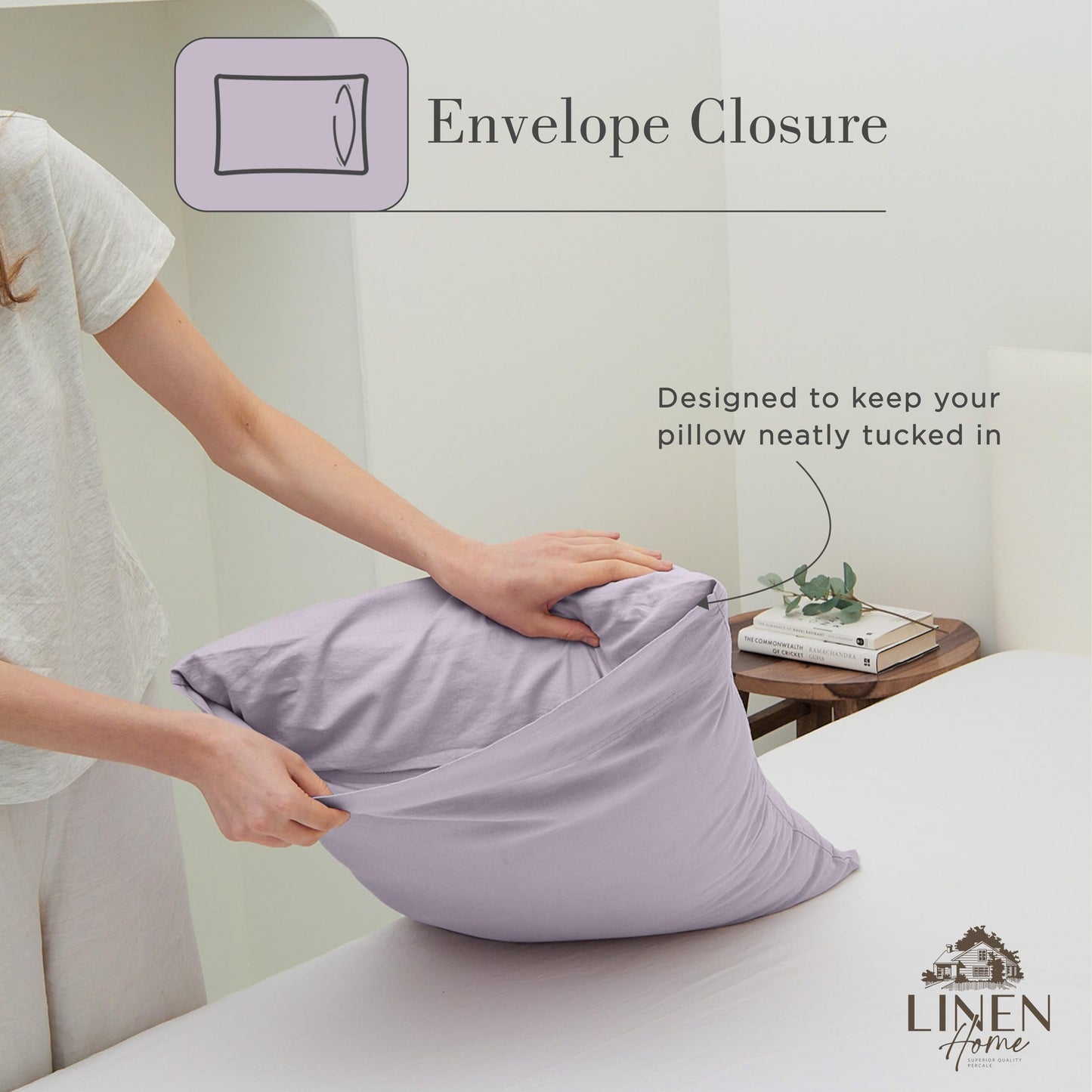 Linen Home Washed Cotton Percale Twin Sheet Set, Charcoal, Preshrunk, 3 Pieces Sets - 1 Flat, 1 Deep Pocket Fitted Sheet & 1 Envelope Closure Pillowcase, Soft, Cool and Comfortable Bed Linen