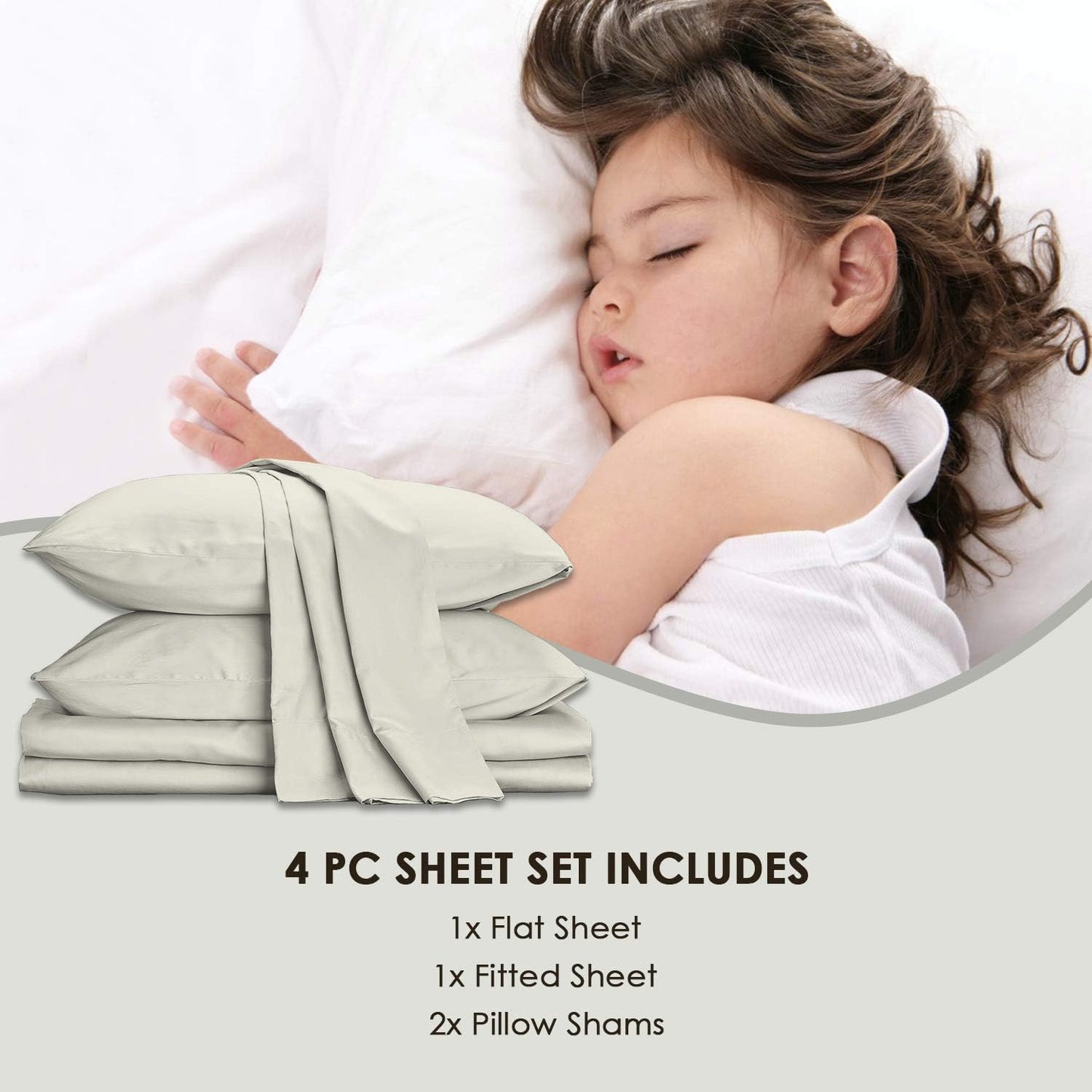 600 Thread Count Cotton Full Sheets Set Natural Grey, 100% Long Staple Cotton Smooth Sateen Bed Sheets with Stylish 4 inch Hem, fits Upto 15 Inch Deep Pocket (100% Cotton Natural Grey Full Sheet Sets)