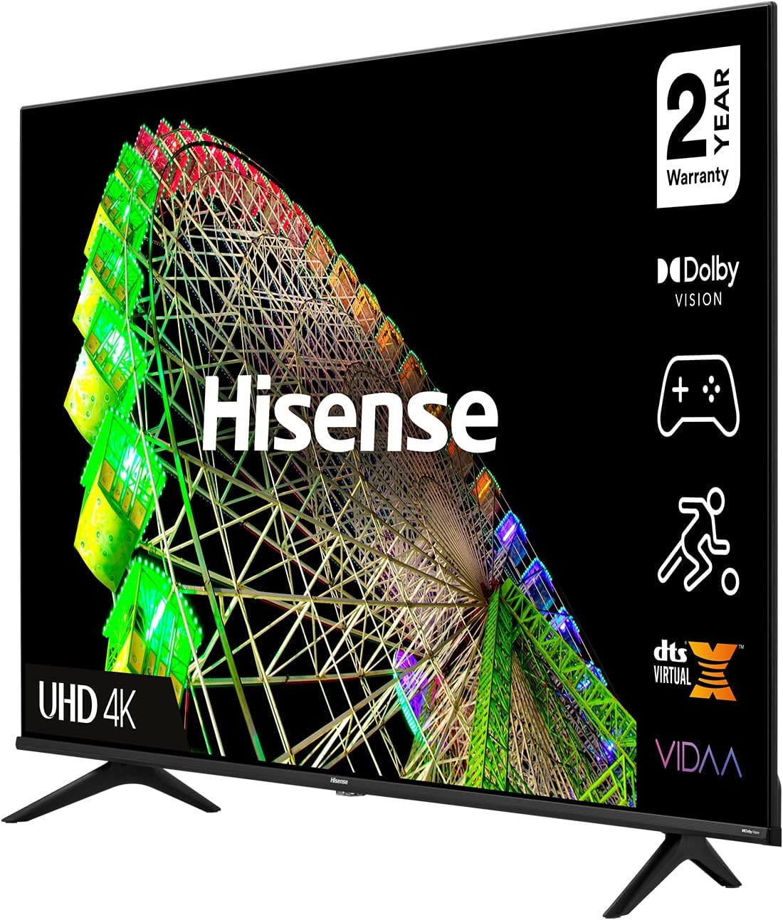 Hisense 58 Inch TV 4K UHD Smart TV with Dolby Vision HDR DTS Virtual X Youtube Netflix Prime Shahid Freeview Bluetooth and WiFi - 58A61GD1 (2021)